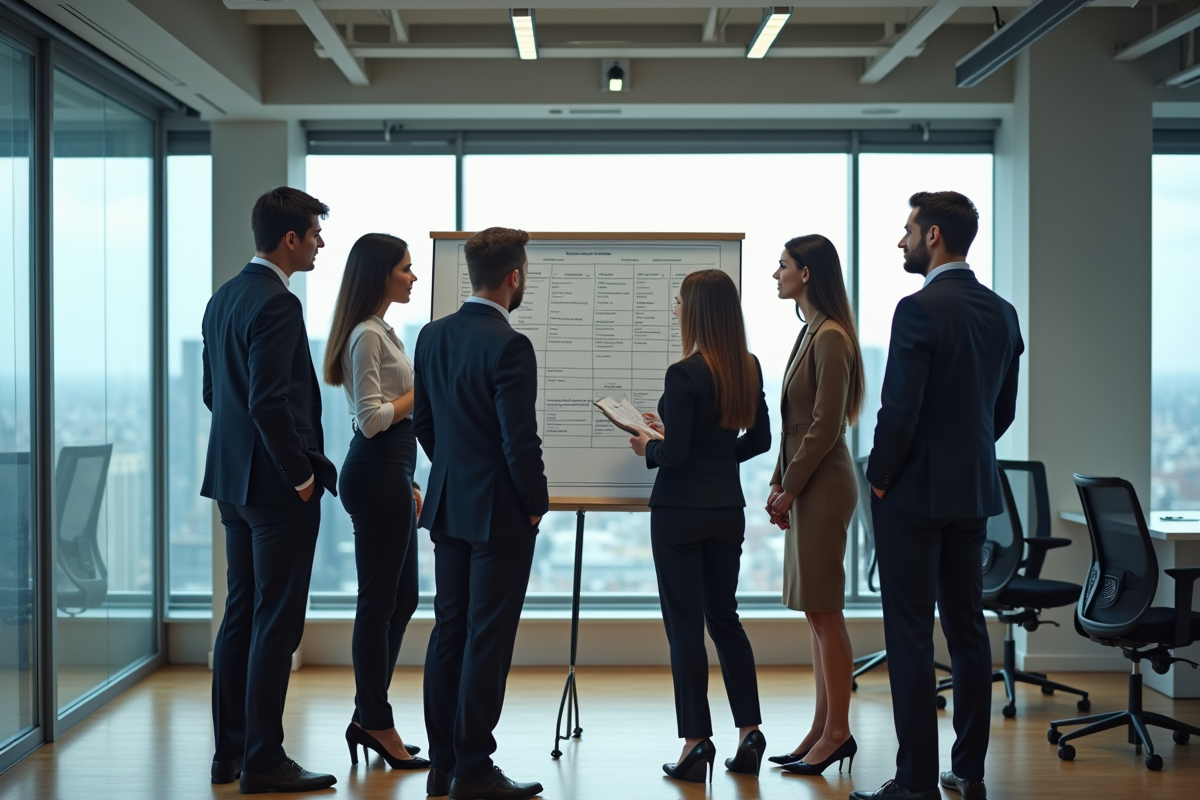 Groupe d adultes en formation dans une salle de réunion