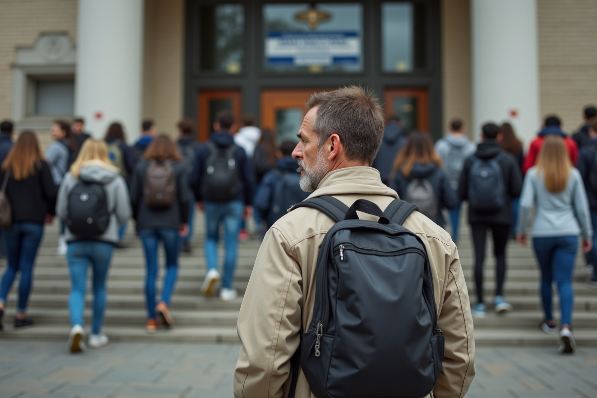 Homme mature devant l