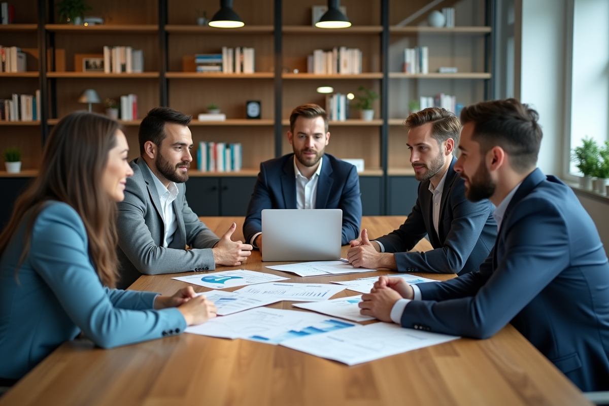 Groupe de jeunes professionnels en réunion de travail